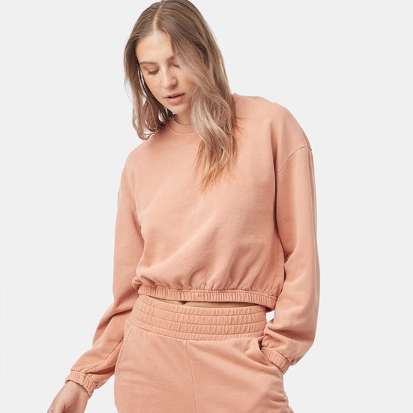 🆕 Tentree Organic Cotton French Terry Elastic Hem Crew - Picture 1 of 9